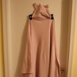 Pink Bear Ear Hoodie Towel